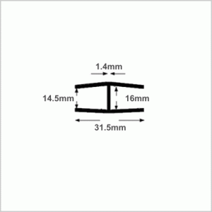 16mm PVC H Section - from Stock Plastic Extrusions