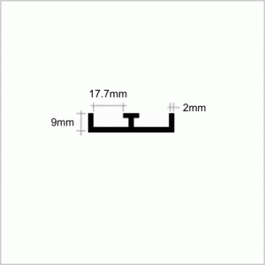 17.5mm T centre Leg Double Channel Bottom - PVC - from Stock Plastic Extrusions