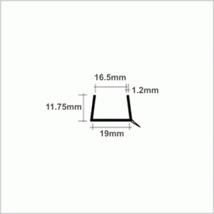 19mm PVC Board Plinth Seal - so-extrusion - from Stock Plastic Extrusions