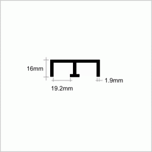 19mm T centre Leg Double Channel Top - PVC - from Stock Plastic Extrusions