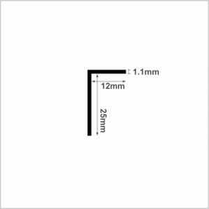 25mm x 12mm PVC unequal angle - from Stock Plastic Extrusions