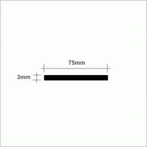 75mm Flat Bar - PVC - from Stock Plastic Extrusions