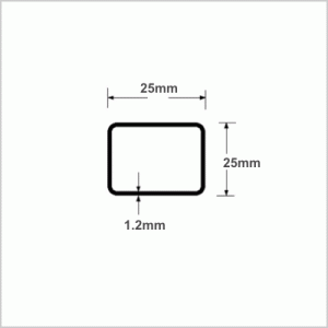 25mm Square Box Tube - from Stock Plastic Extrusions